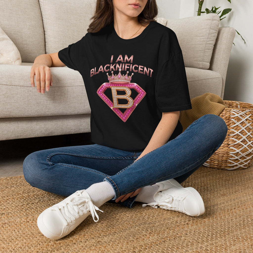 Blacknificent Crown T-Shirt — "I Am Blacknificent" Empowerment Tee F