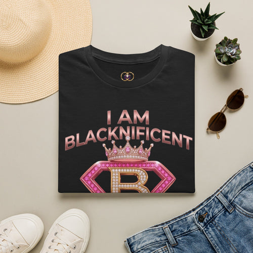 Blacknificent Crown T-Shirt — "I Am Blacknificent" Empowerment Tee F