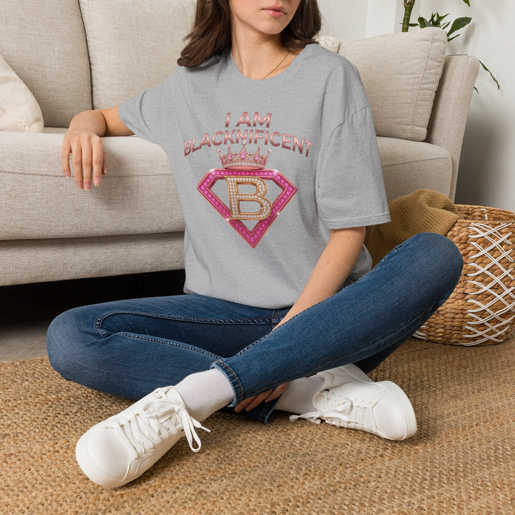 Blacknificent Crown T-Shirt — "I Am Blacknificent" Empowerment Tee F