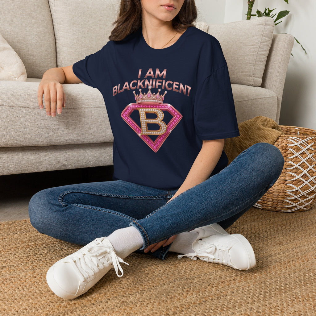 Blacknificent Crown T-Shirt — "I Am Blacknificent" Empowerment Tee F
