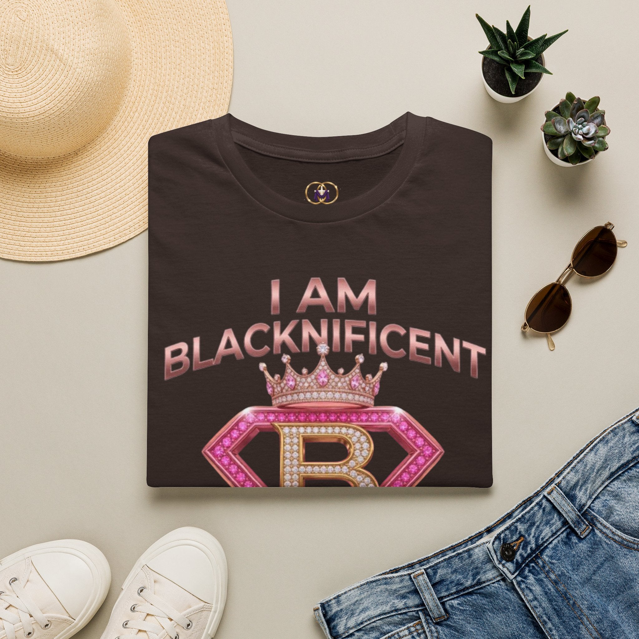 Blacknificent Crown T-Shirt — "I Am Blacknificent" Empowerment Tee F