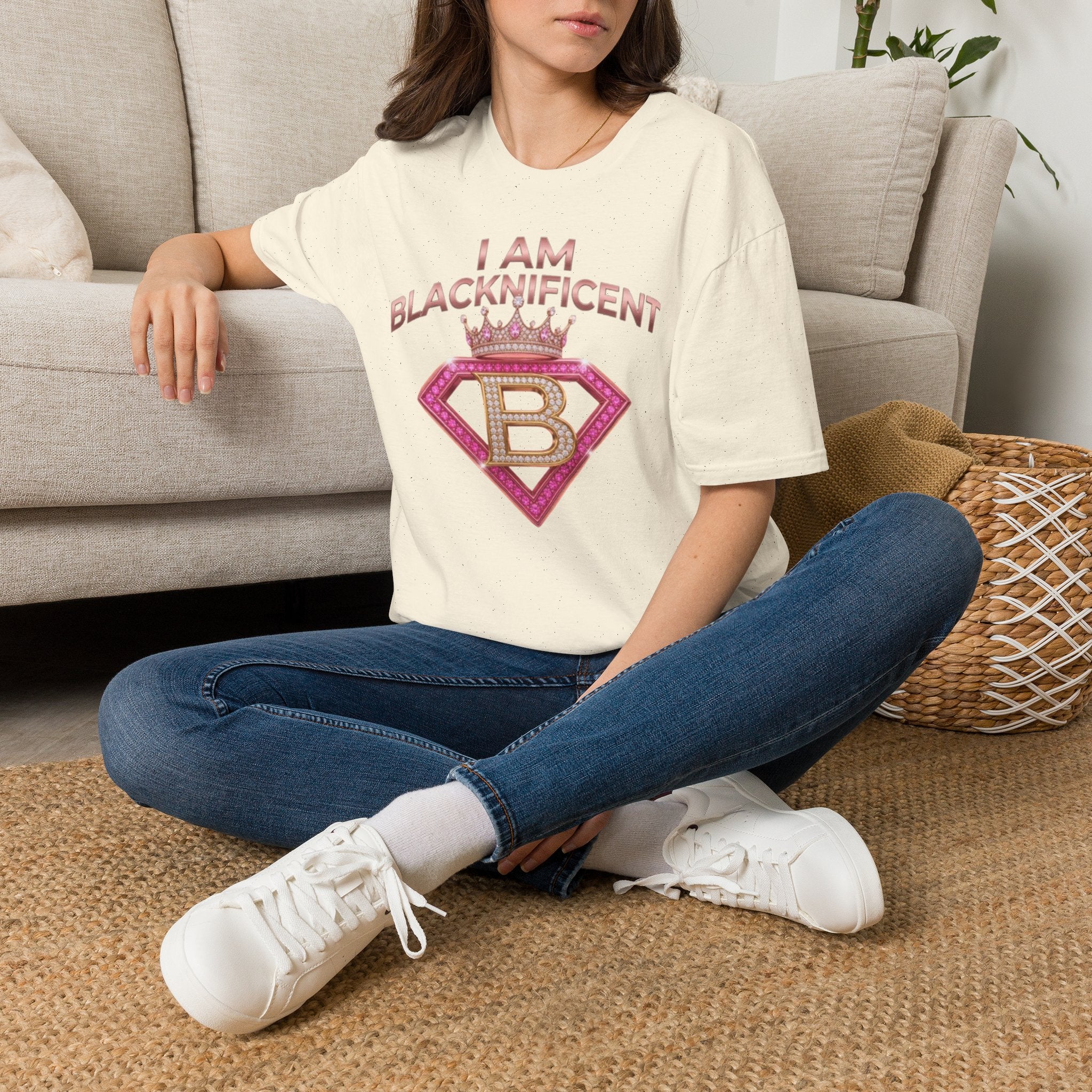 Blacknificent Crown T-Shirt — "I Am Blacknificent" Empowerment Tee F