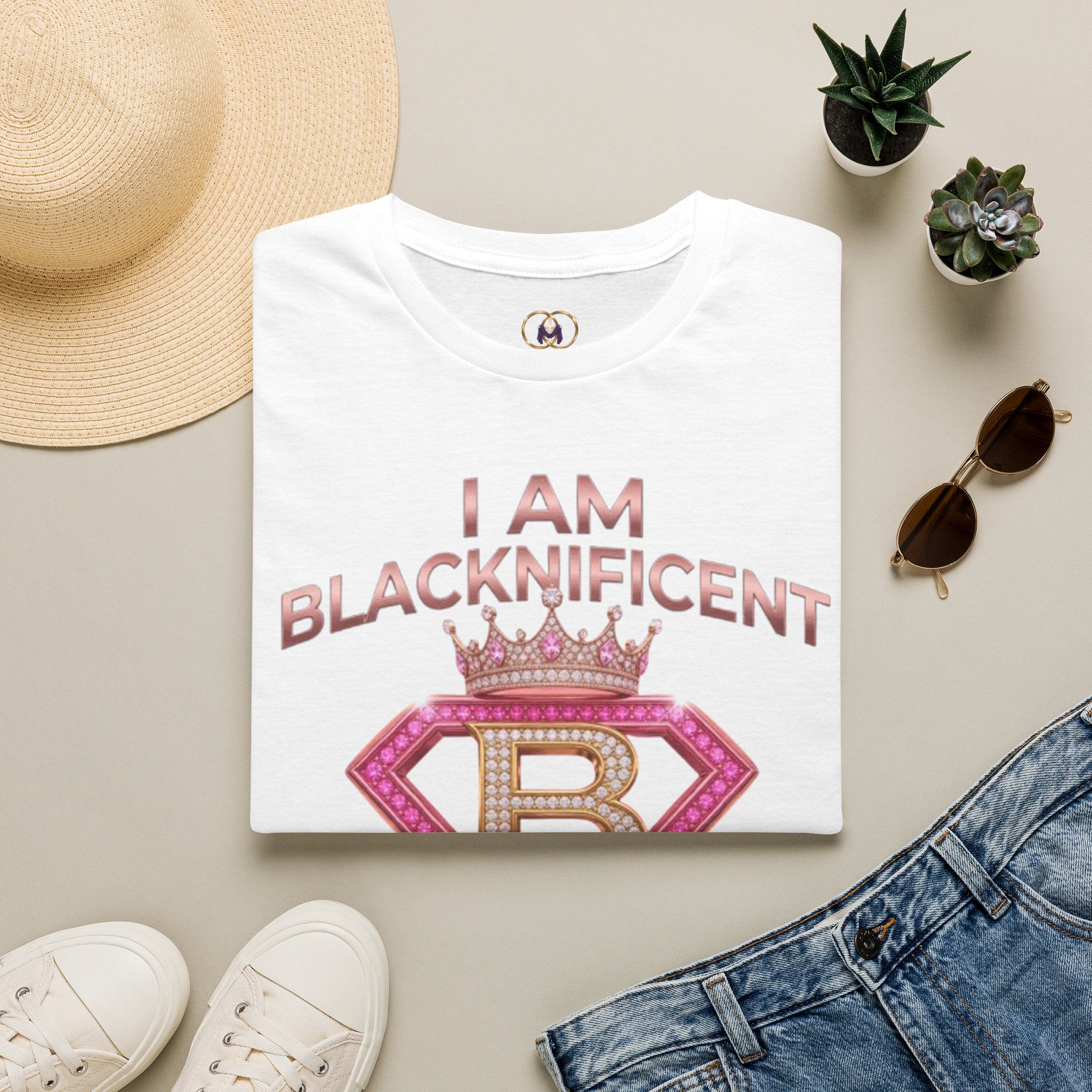 Blacknificent Crown T-Shirt — "I Am Blacknificent" Empowerment Tee F